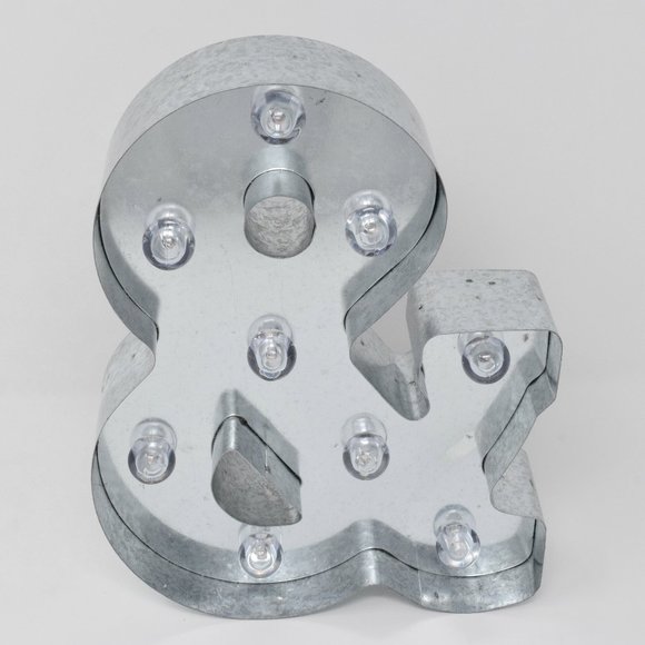 Light Up & Ampersand And Sign Marquee Metal 10" Party Tabletop Shelf Decor - Picture 12 of 16